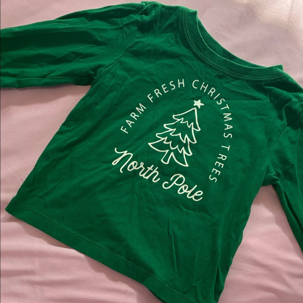 Holiday Time Green North Pole Christmas Kids Shirt